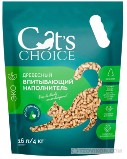 
                            Древесный впитывающий наполнитель Cat's choice
                         - отзывы
