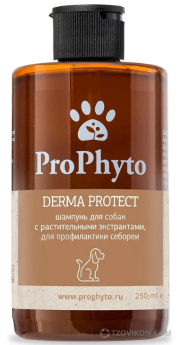 Жидкий шампунь ProPhyto DERMA PROTECT SHAMPOO для собак с растительными экстрактами против перхоти и себореи
- отзывы